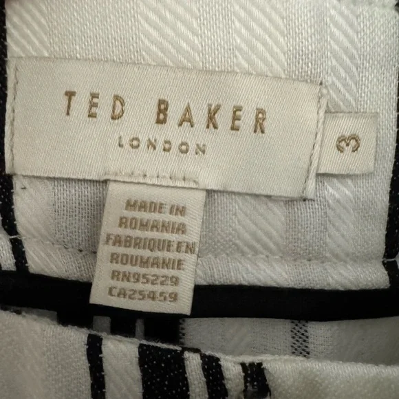 Ted Baker London Women’s Striped Tie Waist Cropped Pants Size 3 (US 8) - Picture 5 of 11